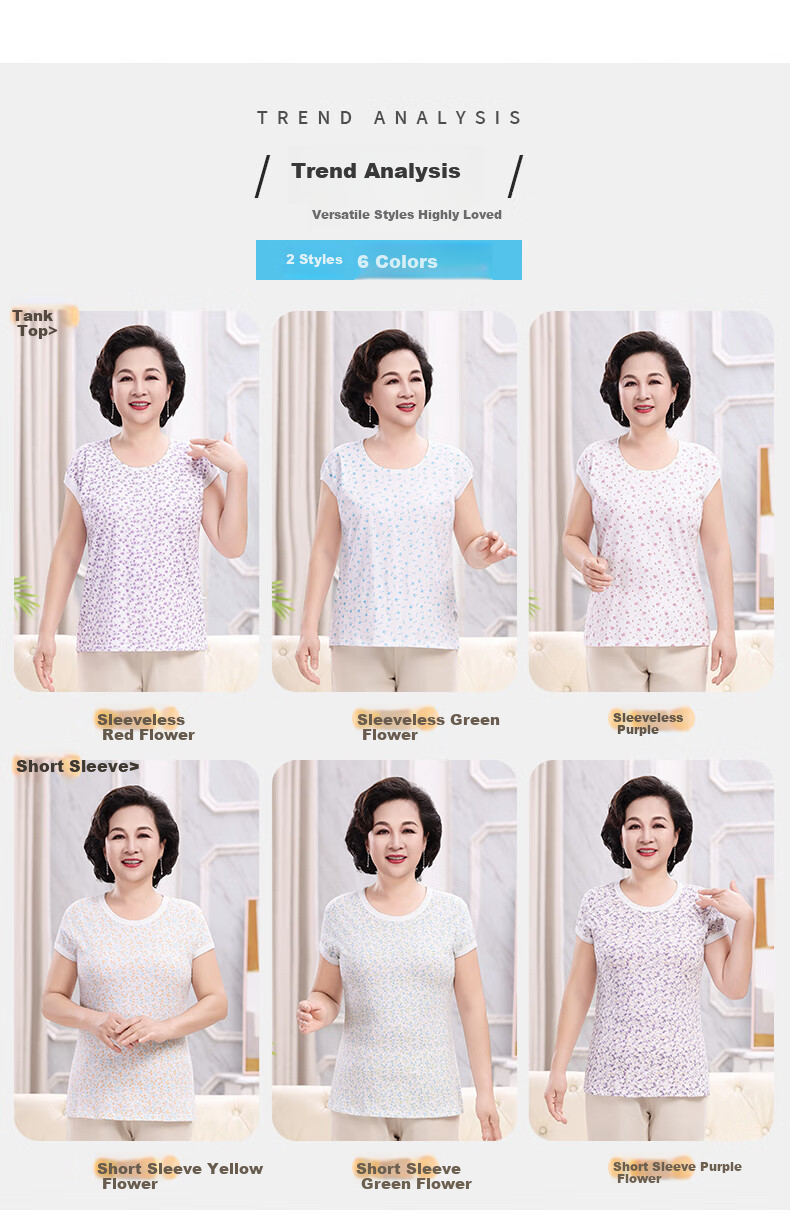 Hengyuanxiang Middle-Aged And Elderly Pure Cotton Camisole Tank Top for Women, Wide Shoulder Sleeveless Undershirt, Loose-Fitting Undershirt Suitable for Mothers to Wear Outside, Autumn Seaso 4
