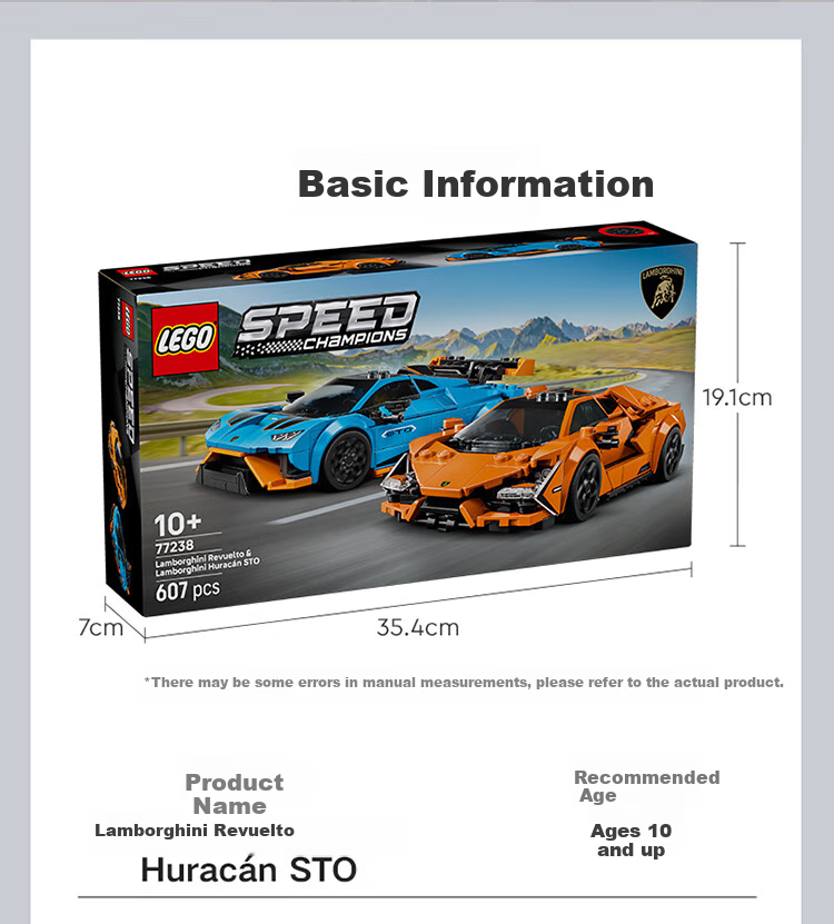 LEGO Building Blocks Racing Car Series 77238, Lamborghini Race Car, Boys And Girls Children's Toy, Birthday Gift, Home Decoratio 9