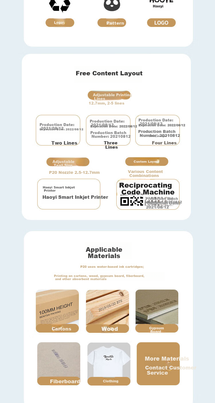 HOOYE Handheld Inkjet Printer Marking Machine Production Date Text QR Code Logo For Cardboard Boxes, Plastic, Glass, Metal Quick-Drying Inkjet Printer P11 5