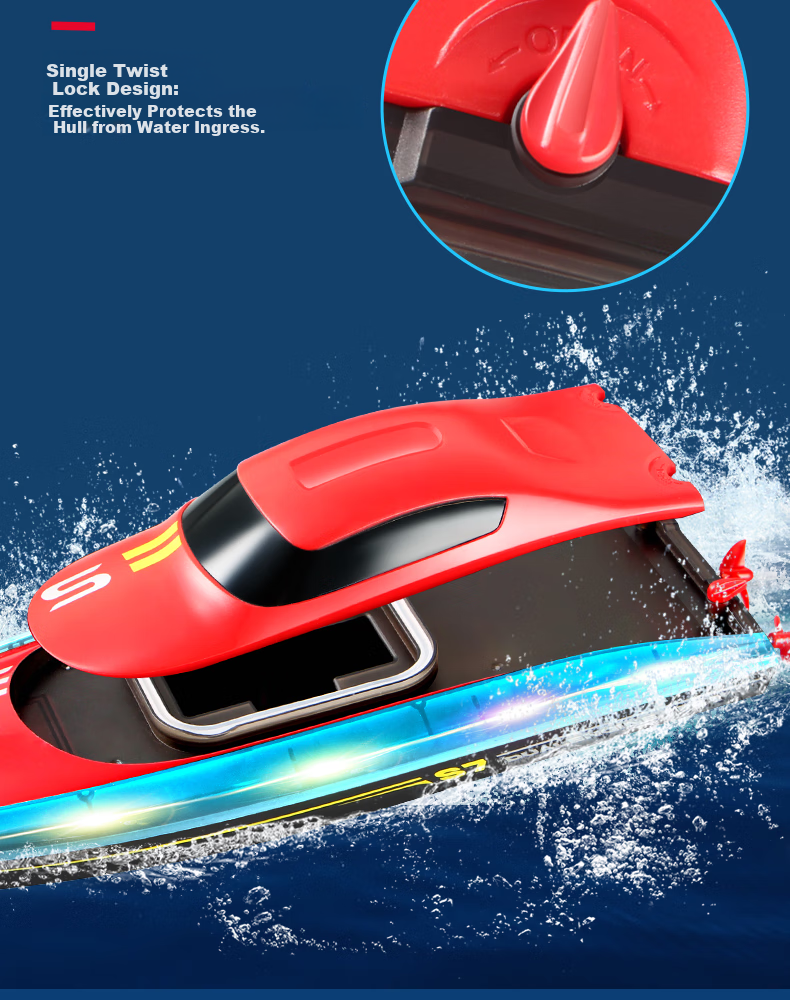 4DRC Remote Control Boat, High-Speed Speedboat, Electric Warship, Water Beach Outdoor Toy, Children's Cruise Ship, Birthday Gift for Young Boys 11