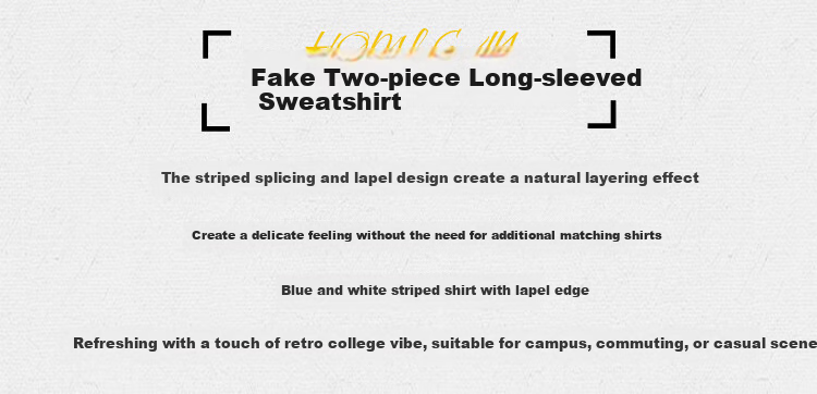 Homlean American-Style Faux Two-Piece Sweatshirt for Men, Spring Heavyweight Long-Sleeve College Style Casual Lapel Top HX51 Black 2XL 2
