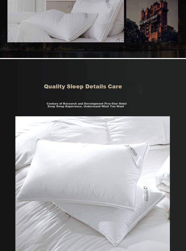 Downia Australian Pillow, Five-Star Hotel Upgraded Version, 95% White Goose Down Pillow Core, 48*74CM 15