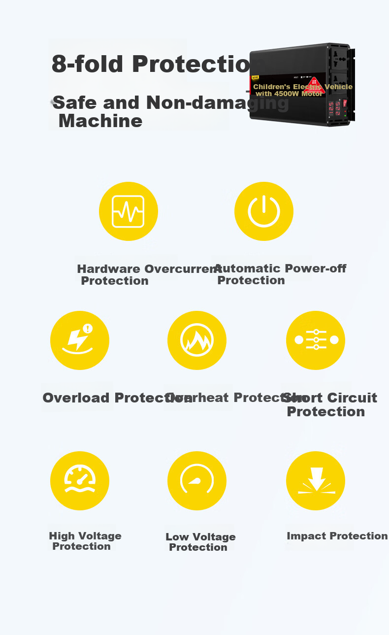 XIANNIAO Inverter, High Power 2200W, for Tricycles And Street Vendors, 12V to 220V Pure Sine Wave Power Supply, Outlet Converter 6