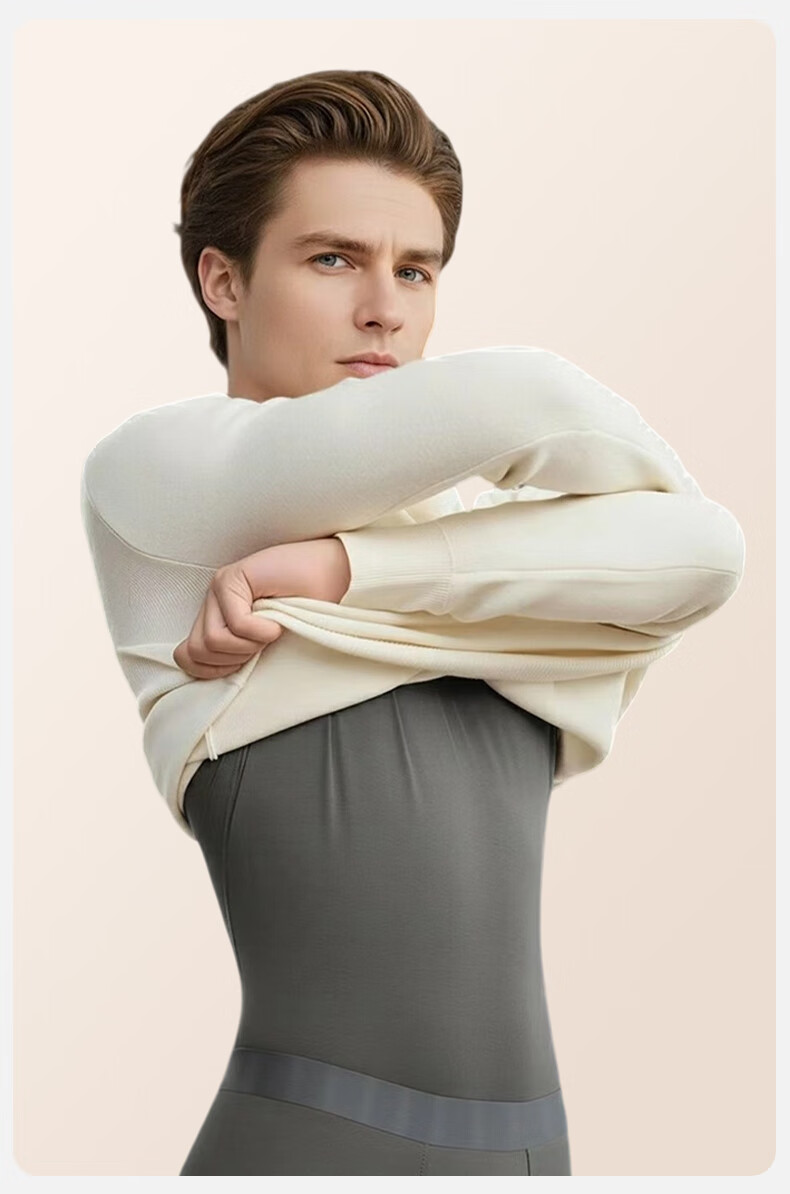 Modal Men's Thermal Underwear Set Thin Autumn Base Layer Warm Cotton Knit Long Johns Loose Fit Winter 13