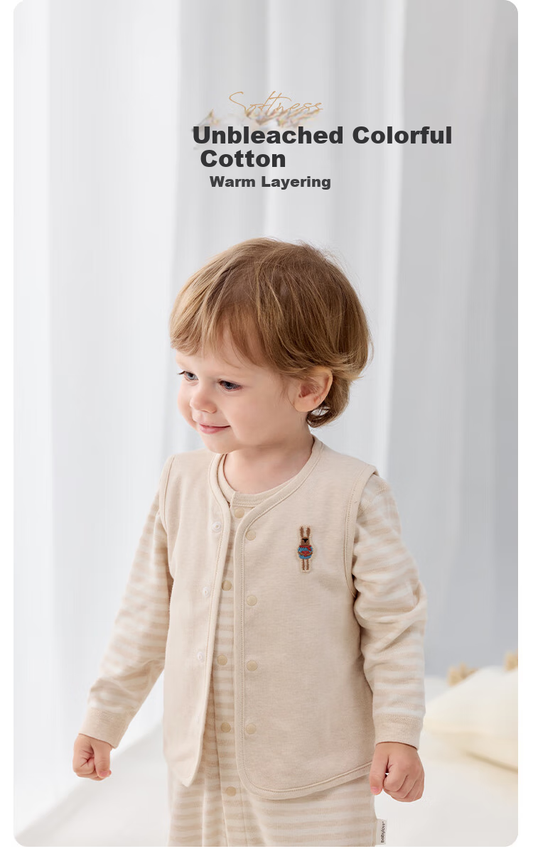 Babylove Infant Vest, Spring And Autumn Pure Cotton Outer Wear, Warm Top for Baby Boys And Girls, Colorful Cotton Simple Versatile Vest, Sleeveless Jacket 2