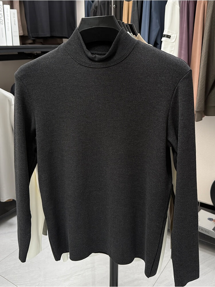 Caramella Men's Thermal Top Men's German Velvet Autumn Winter Half High Collar Inner Wear 2025 New Thickened Long Sleeve T-Shirt Base Shirt Men 10
