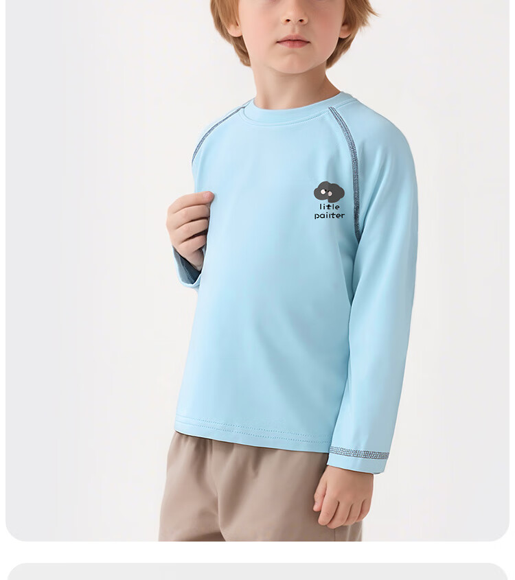Badibadi Baby Toddler Long Sleeve Base Layer T-Shirt Soft Stretch Warm Comfortable Versatile Pink Pink Cloud Size 130 1