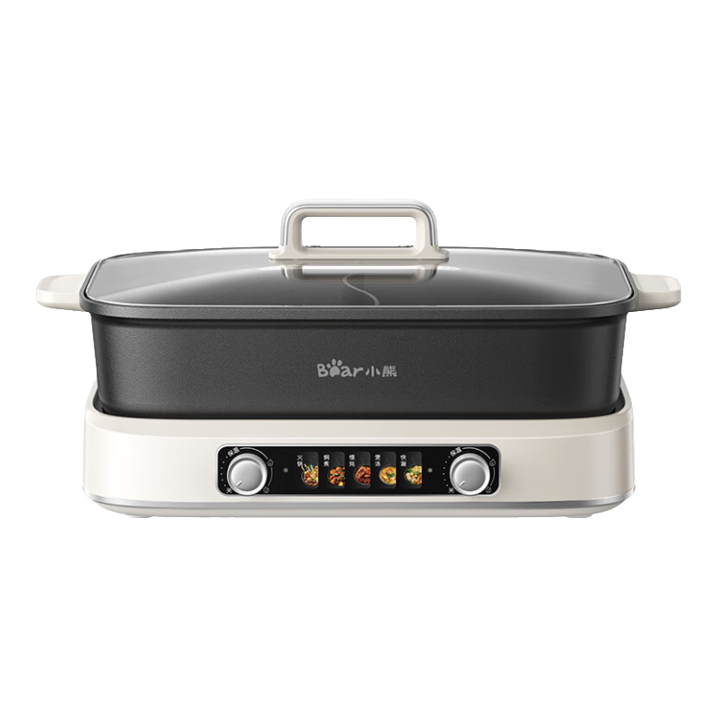 Bear Electric Hot Pot Multi-Functional 8L Dual-Zone Temperature Control Hot Pot Cooker F80G1