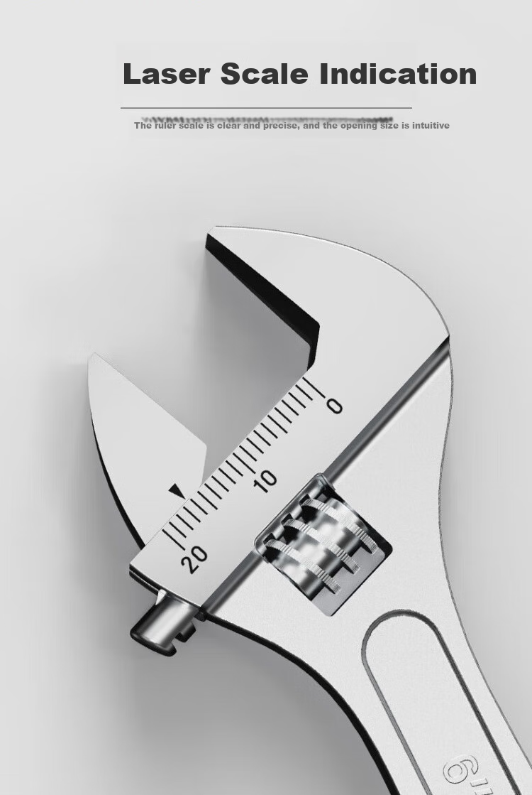 No.1 Factory 12-Inch Adjustable Wrench Set Multi-Functional Large Opening Plastic Coated Adjustable Spanner Tool 4