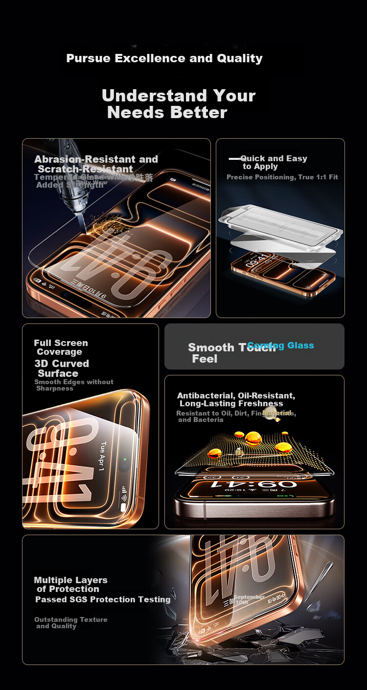 KOOLIFE [AR Anti-Glare + Corning Glass Two Pieces] IPhone 18 Pro Tempered Glass Screen Protector, Apple 17 Pro Phone Film Protective Cover, Full Coverage Anti-Drop Fingerprint Dust-Free Chamber 2