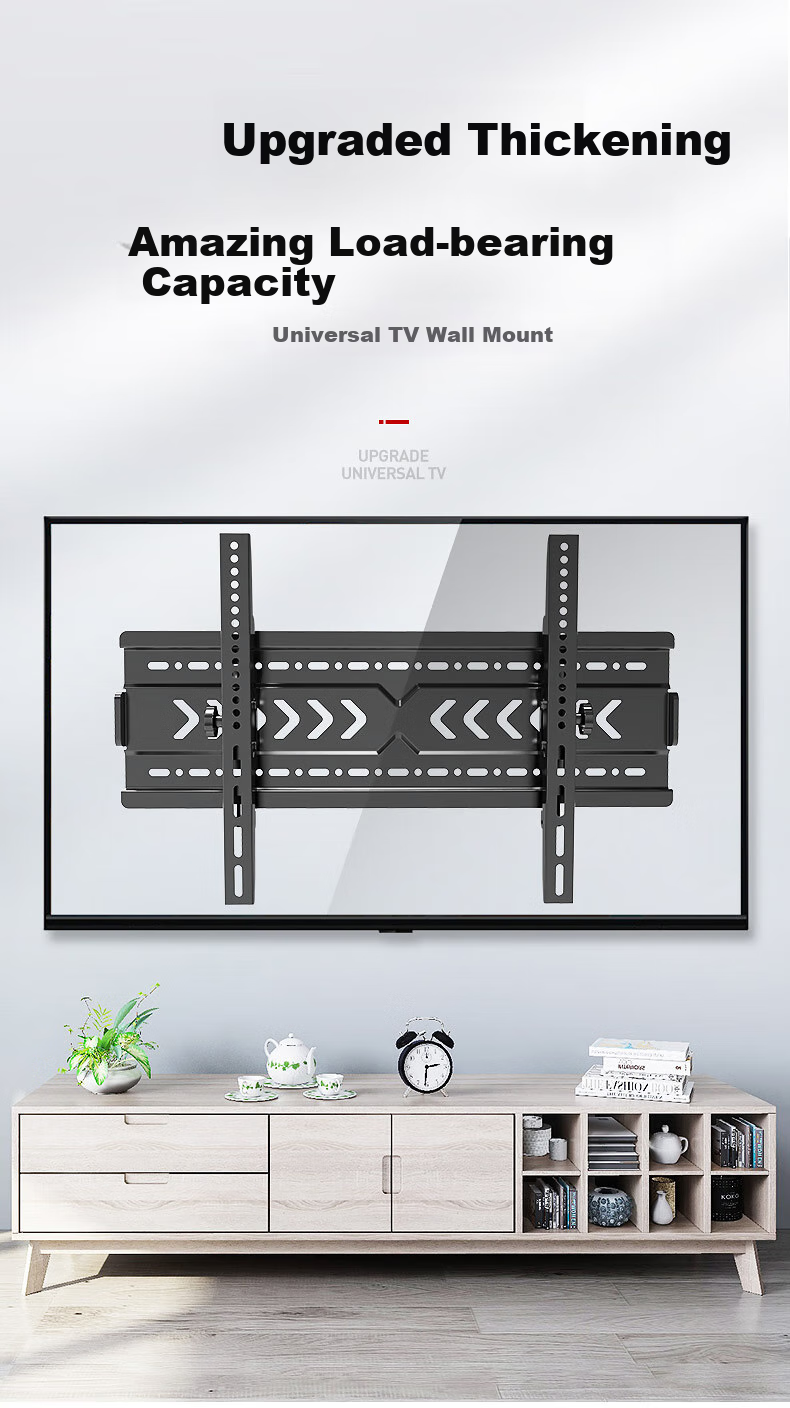 Junao 64F Thickened TV Wall Mount, Universal Bracket for 32-75 Inch TVs, Compatible with Multiple Brands, Fixed Wall-Mounted Bracket 2