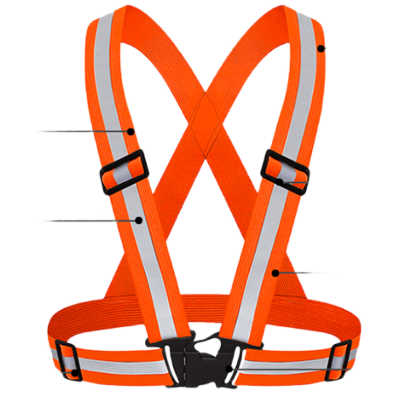 Disguiser Reflective Elastic Adjustable Safety Vest with Buckle for Night Sports and Construction - Orange