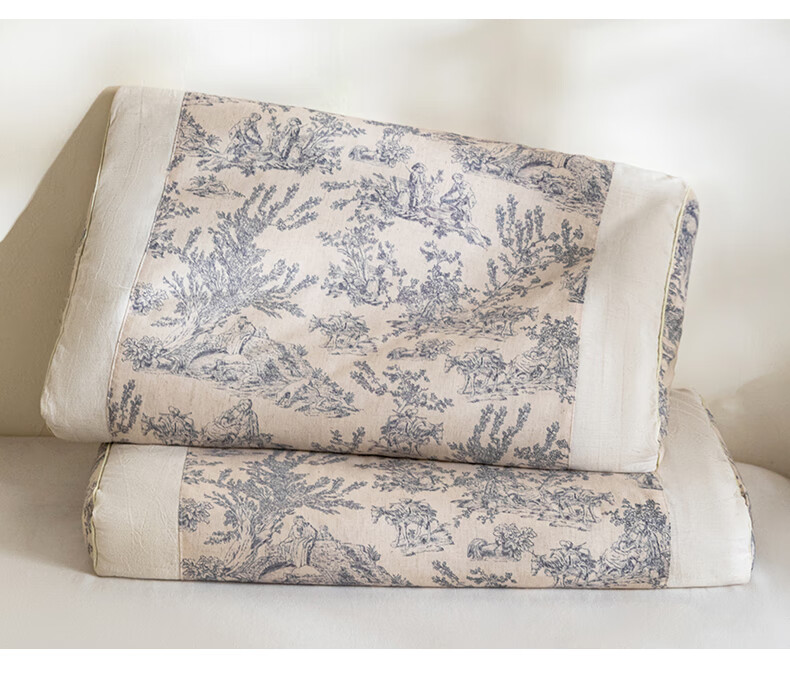 Grace Natural Buckwheat Husk Pillow Chinese Style Cotton Linen Buckwheat Pillow Cervical Pillow 35*55cm 14