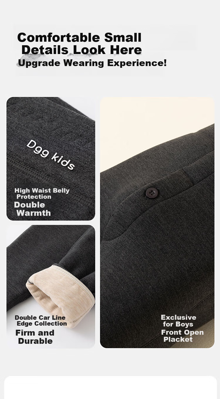 Dingguagua Children's Fleece-Lined Thick Warm Pants, Autumn And Winter Girls' High-Waist Cotton Pants, School Uniform Essential, Inner Wear Single Autumn Pants, Purple 140 11