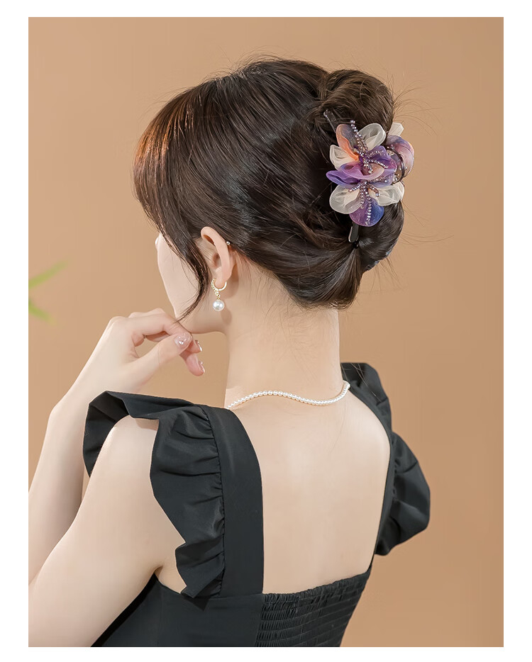 CHIMERA Handmade 3D Gradient Flower Hair Claw Elegant Hair Clip for Women Birthday Gift 6