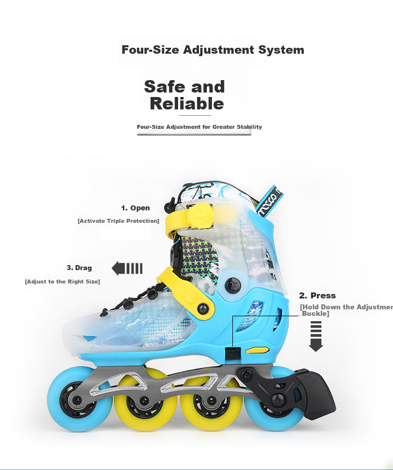 Migao Roller Skates for Children, Inline Skates for Boys And Girls, Flat Skate Shoes, Complete Set with Adjustable Straight Wheels, S7 Pink Set, Size L 7