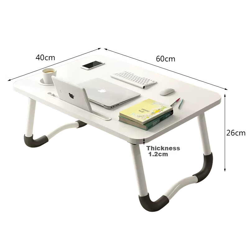 Huakai Star Bedside Small Table Bed Laptop Desk Study Writing Table BGZ692 Walnut Color 60*40CM