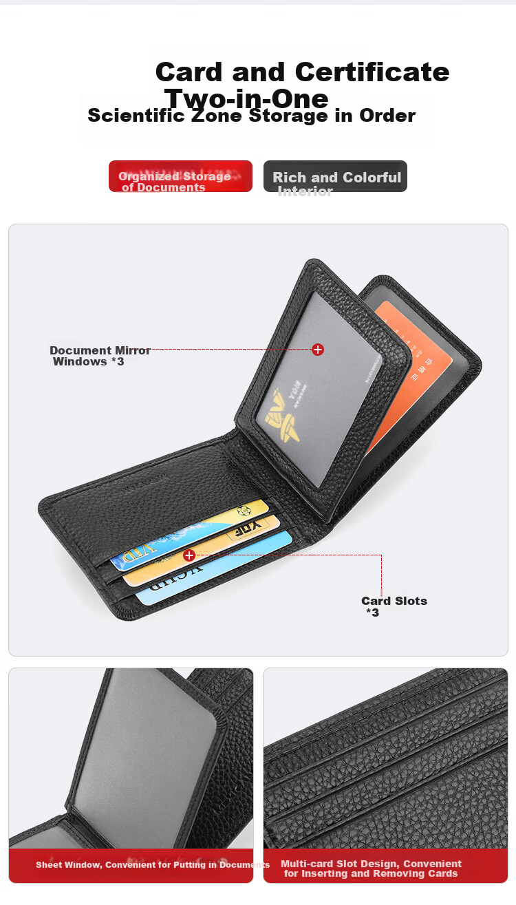 MEXICAN Genuine Top-Layer Leather Driver's License Holder for Men And Women, Multifunctional Vehicle Driving License Holder, Two-In Card Holder And ID Document Case 5