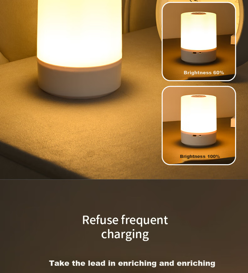 ZIDENG Smart Voice-Controlled Night Light Socket, USB Adapter Plug, Bedside Lamp 5