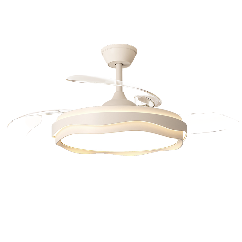 Delpre Eye Protection Ceiling Fan Light LED Ceiling Fan Silent Invisible Blades Cream Fan Remote Control Zhongshan Lighting