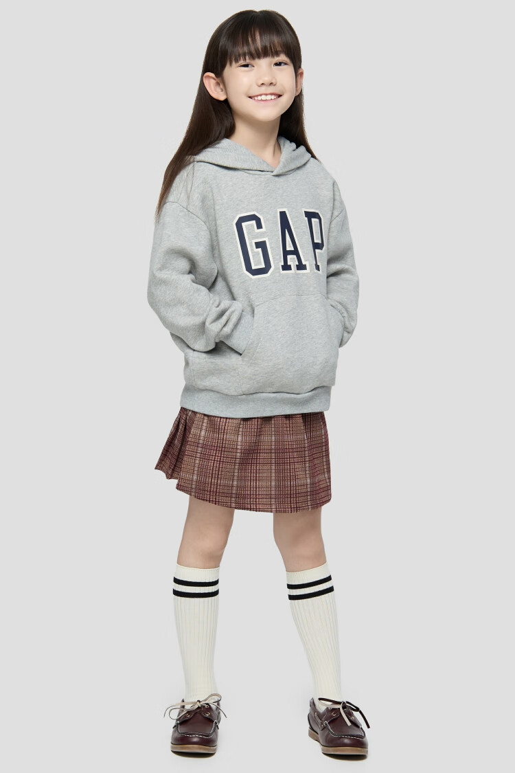 GAP Children's Autumn Logo Printed Fleece Pullover Hoodie Sweatshirt for Boys And Girls, Kids' Clothing 829299 1