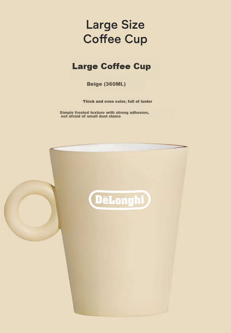 Delonghi Coffee Machine, Ceramic Mug, Stylish Colorful Italian-Style Coffee Cup Gift Box for Men And Women, Three-Piece Set (100ML + 260ML + 340ML), Accessory Gift 6