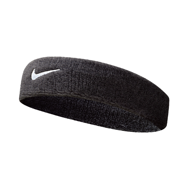 NIKE Sports Headband, Sweat-Absorbing, Running Sweat-Guiding Band, Basketball Sweat-Proof Headband, Hair Tie, Black