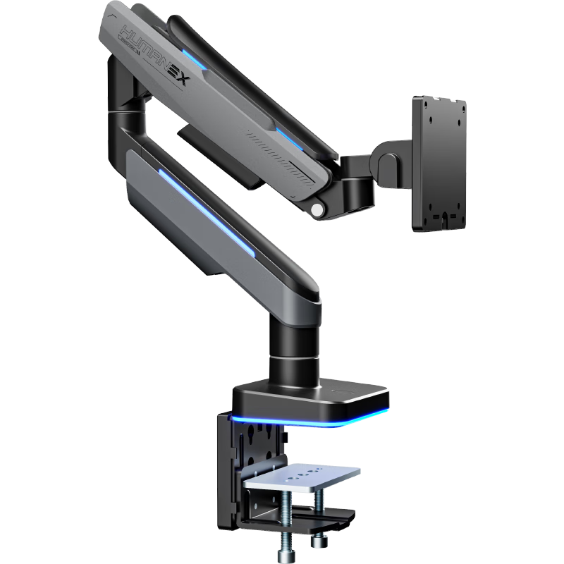 Songneng X Monitor Stand Computer Display Bracket Gaming RGB Mechanical Arm Desktop Desktop Riser Heavy Duty 18KG 17-45 Inch Dark Night Angel T18-1G-A