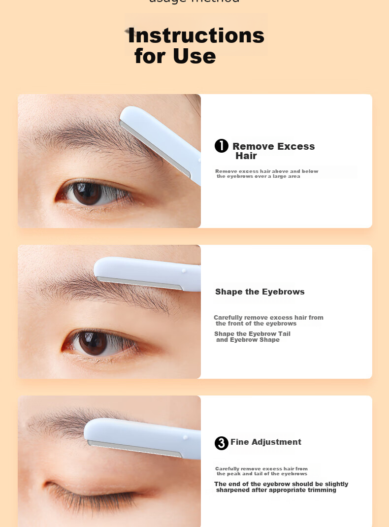 Zhangxiaoquan Home-Use Yicai Folding Eyebrow Razor, Eyebrow Shaver for Women Beginners, Eyebrow Trimming Tool H41560200 7