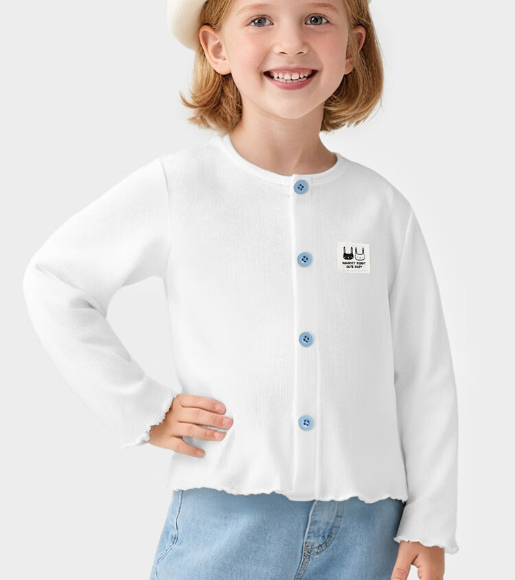 Badibadi Autumn Winter Baby Girls Knitted Cardigan Jacket Stylish Versatile White Coal Snowball Size 80 1