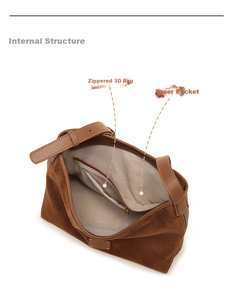 Mood Autumn And Winter Cowhide Hobo Tote Bag for Women, Large Capacity Commuter Underarm Single Shoulder Crossbody Bag, Birthday Gift Versatile Brow 23