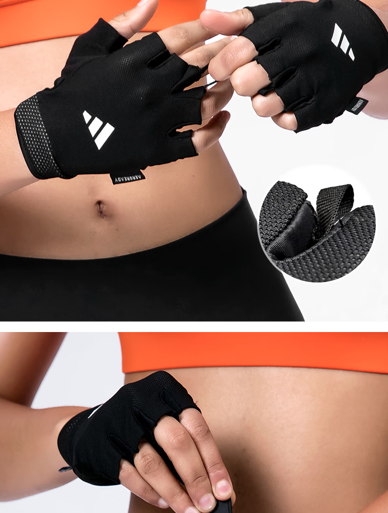 Adidas Fitness Gloves Unisex Sports Cycling Half Finger Training Pull-Up Weightlifting Anti-Slip Climbing Gloves 8