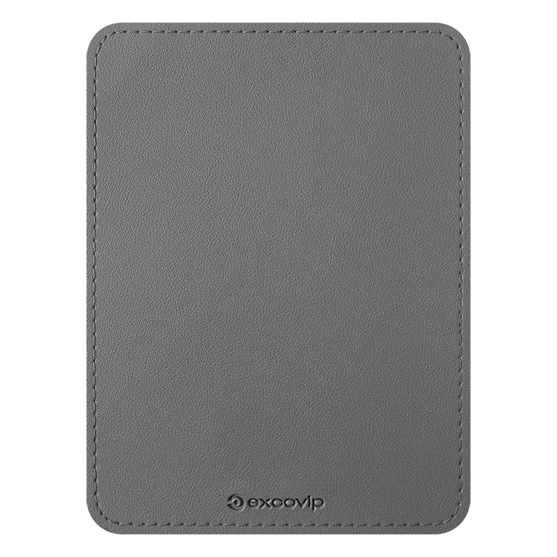 EXCO Vintage Gray Leather Small Mouse Pad Portable Edge-Locked Waterproof Mini Mouse Mat Office Travel Compact Unisex 0617