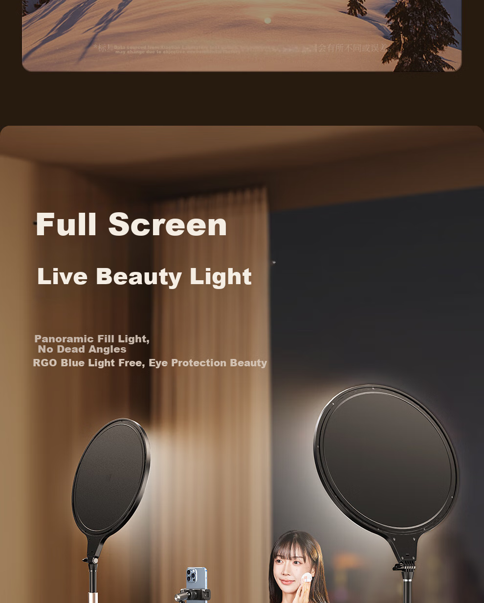 Xiaotian Live Streaming Fill Light, Studio-Specific Photography Fill Light, Indoor Photo And Video Lighting, Portrait Beauty Light, Live Streaming Specialized Lamp, Desktop Jewelry Face Light, Soft Light, Floor-Standing Light 4