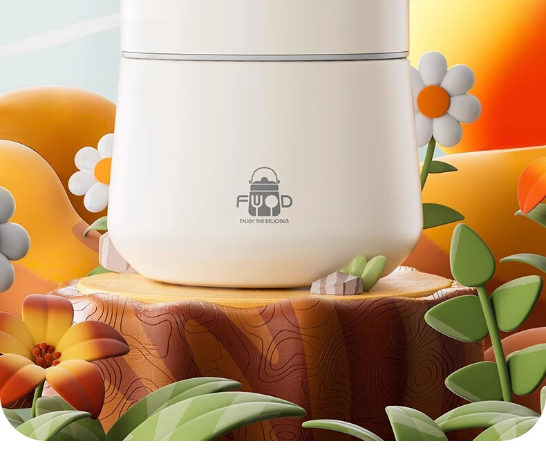 Ymer Stainless Steel Insulated Lunch Box with Extra Large Food Container Portable Lunch Bucket for Office Workers and Students [Chubby Matte White] 7