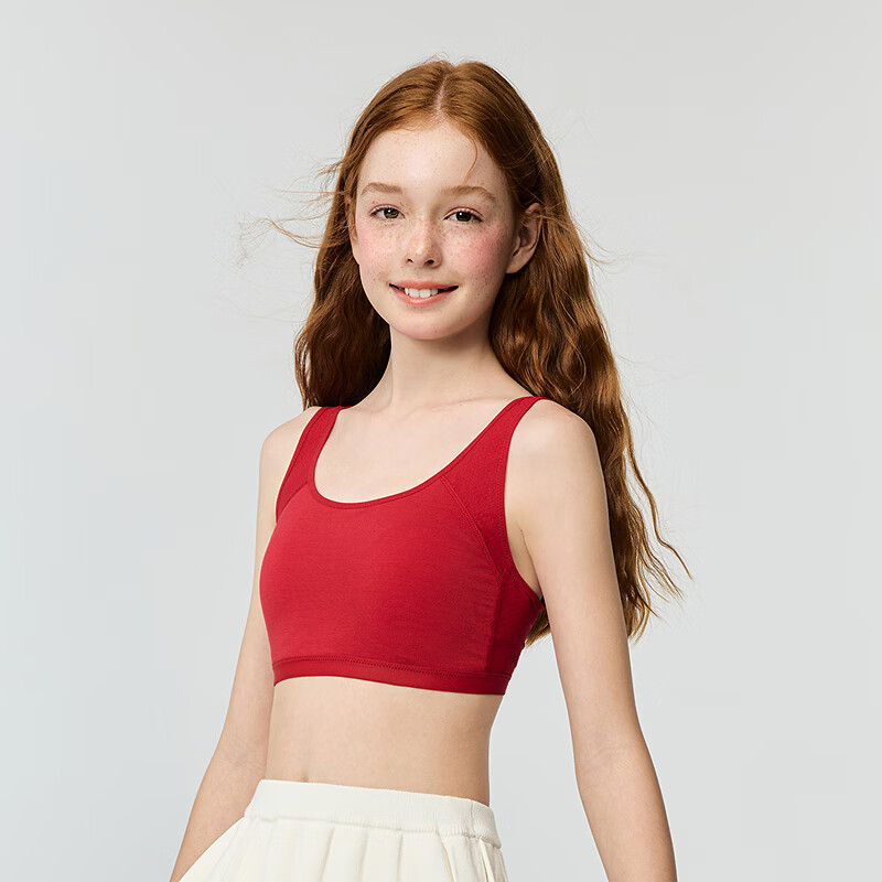 AIMER JUNIOR Milk Skin Year of Birth Development Underwear Bra New Year Gift Box Stage 2 Growth Gift Set Red 160