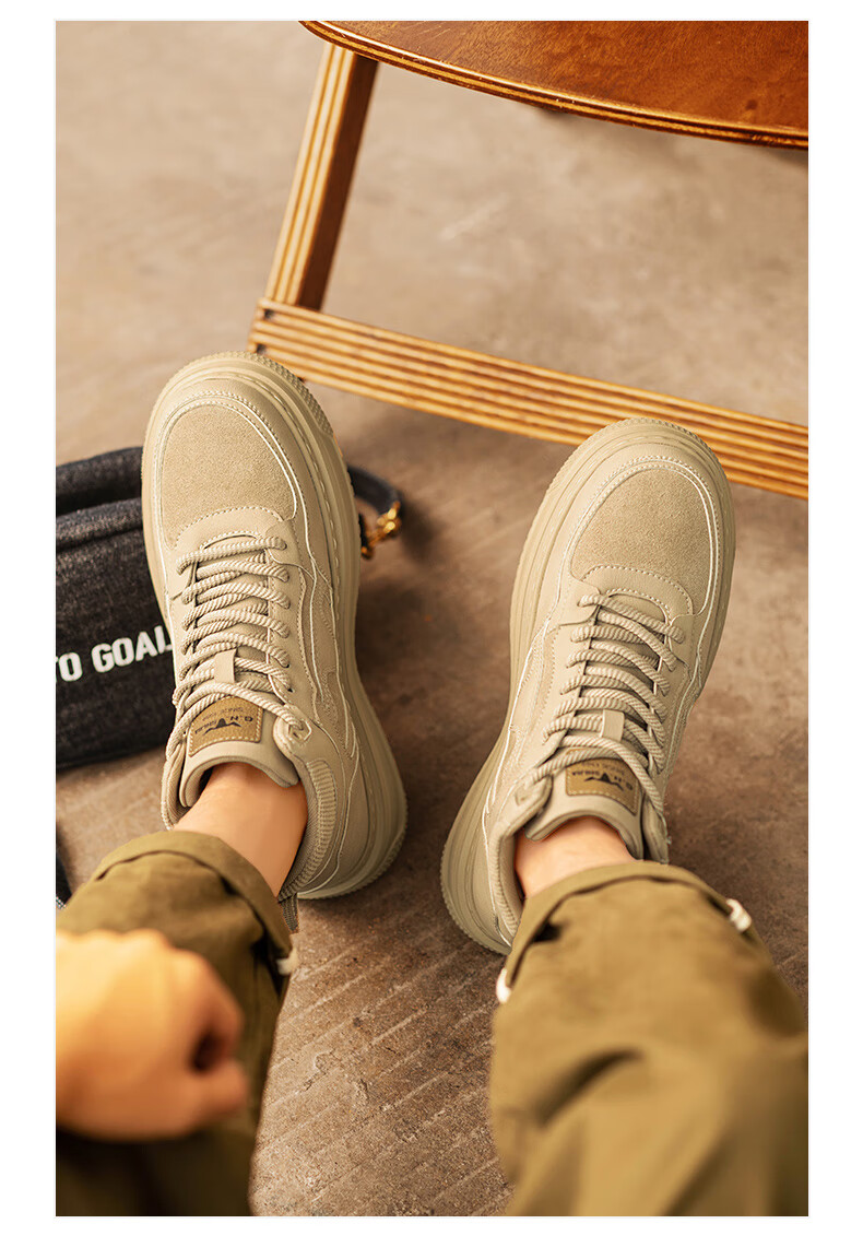 Bull Family Martin Boots Men Autumn Winter New High-Top Sports Casual Shoes Trendy Fashion Thick-Soled Height-Increasing Men's Work Boots 18