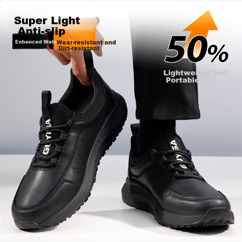 Qingya Chef Shoes, Kitchen Shoes, Non-Slip, Waterproof, Oil-Resistant, Odor-Resistant, Wear-Resistant, Specialized Work Kitchen Shoes for Men, C002, Size 40