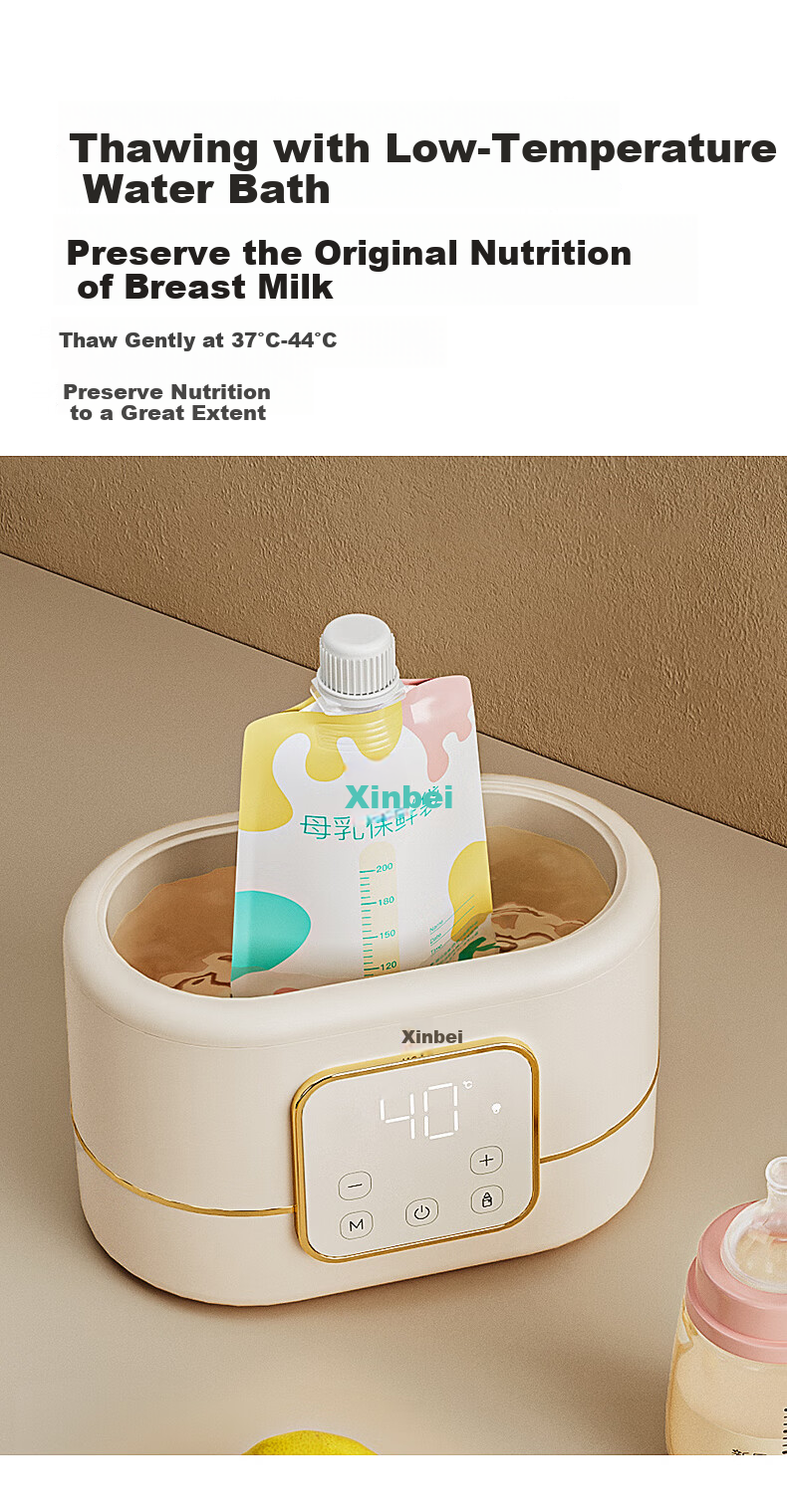 Xenbea Milk Warmer And Sterilizer, Two-In Defrosting And Heating, Breast Milk Storage And Heating, Baby Bottle Warmer, Constant Temperature Milk Warmer, 8270 8