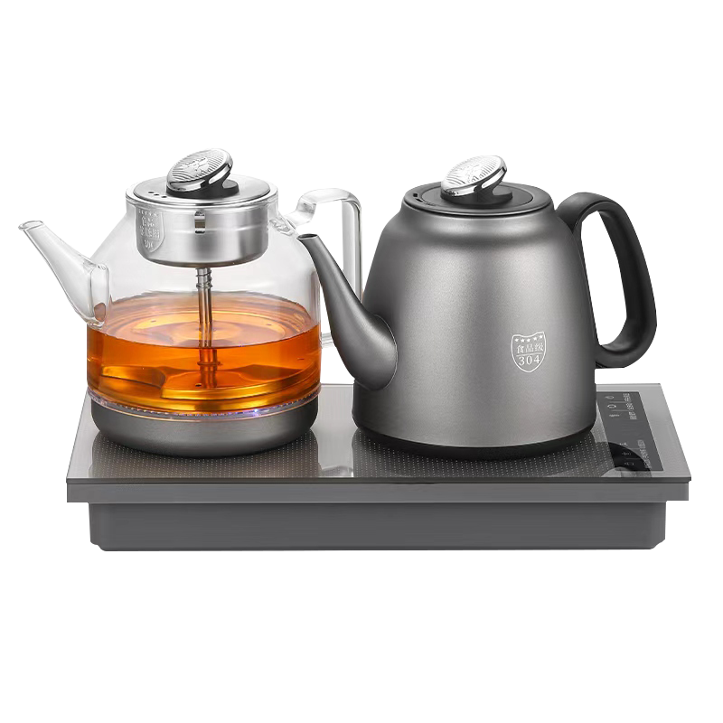 Biooner Fully Automatic Water Filling Electric Kettle 304 Stainless Steel Built-in Tea Table Kettle Integrated Electric Tea Pot Tea Brewing Set Electric Tea Stove YQ-K9 Steaming Tea Model