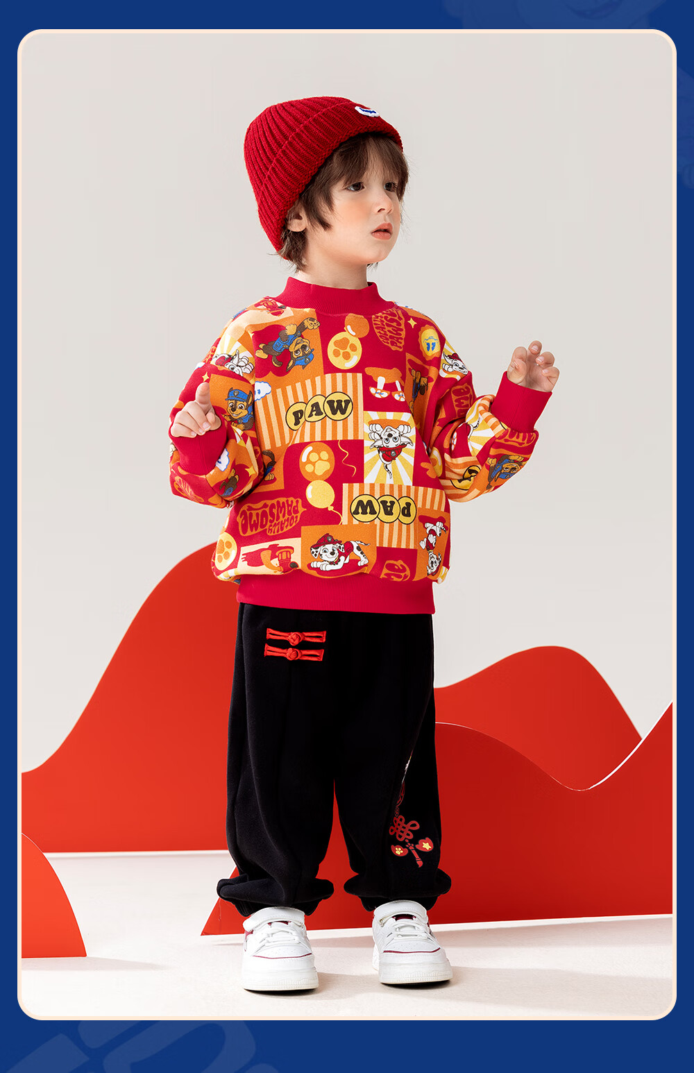 PAW PATROL Kids Fleece Pullover Sweatshirt Autumn Winter Crewneck Red Girls Trendy Hoodie 0343 Size 110 3