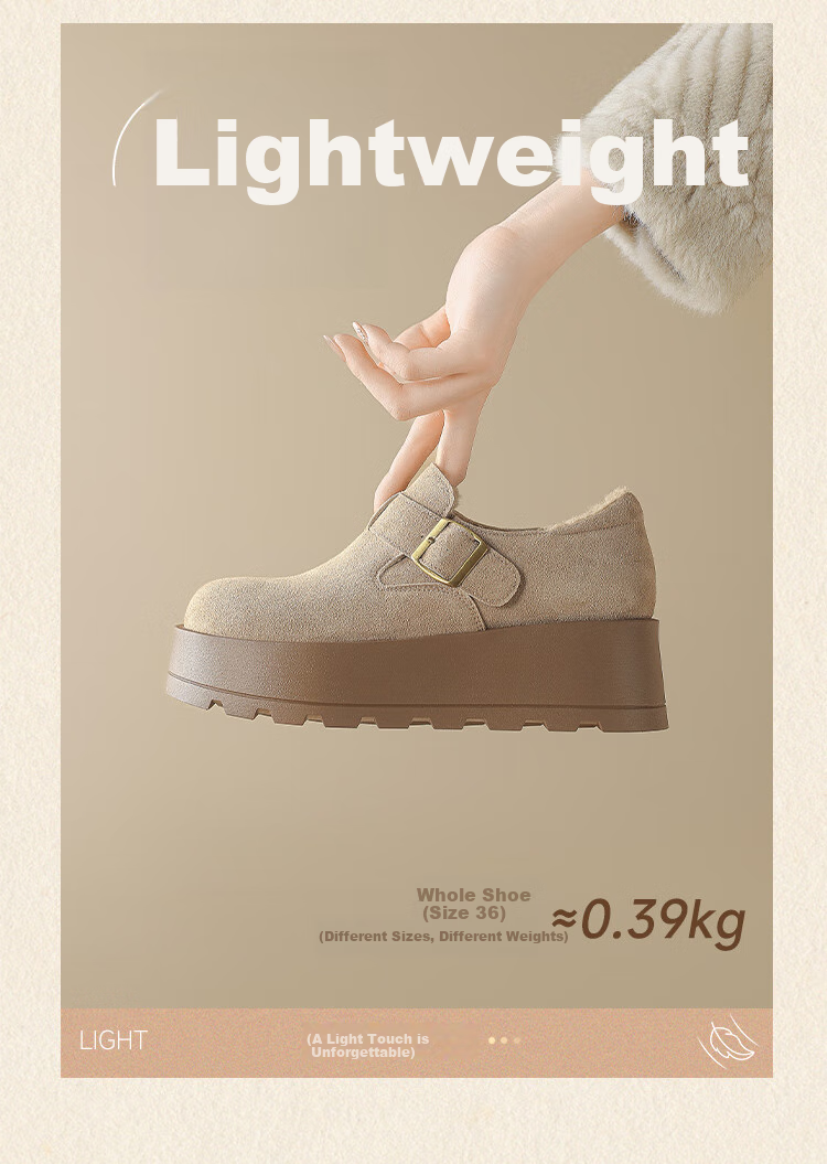 ZHR Women's Winter Cotton Shoes with Fleece Lining Thick Sole Warm Birkenstock Style Non-Slip Snow Boots KY55B Camel Color Size 40 6