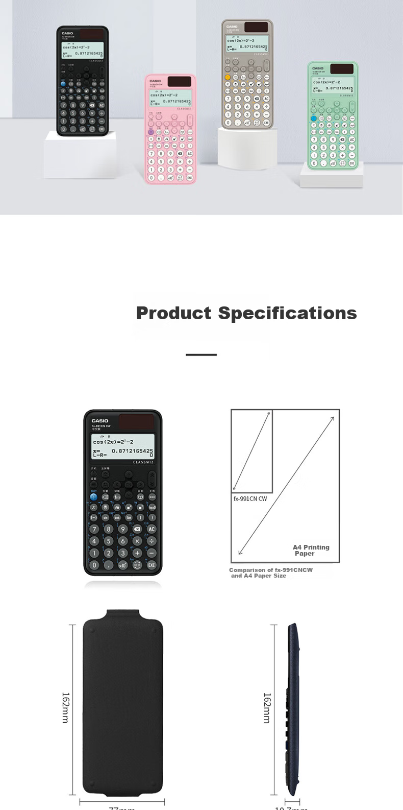 CASIO Fx-991CNCW Scientific Calculator Upgraded Version for College, Biology, Physics, Chemistry, And Biology Competitions Exams Learning Special Use Mint Green Second Generatio 4