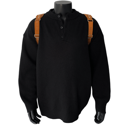 Homlean Old Money Henry Collar Knitted Sweater Men High-End Lazy Style Casual Versatile Top Autumn HC19 Black M