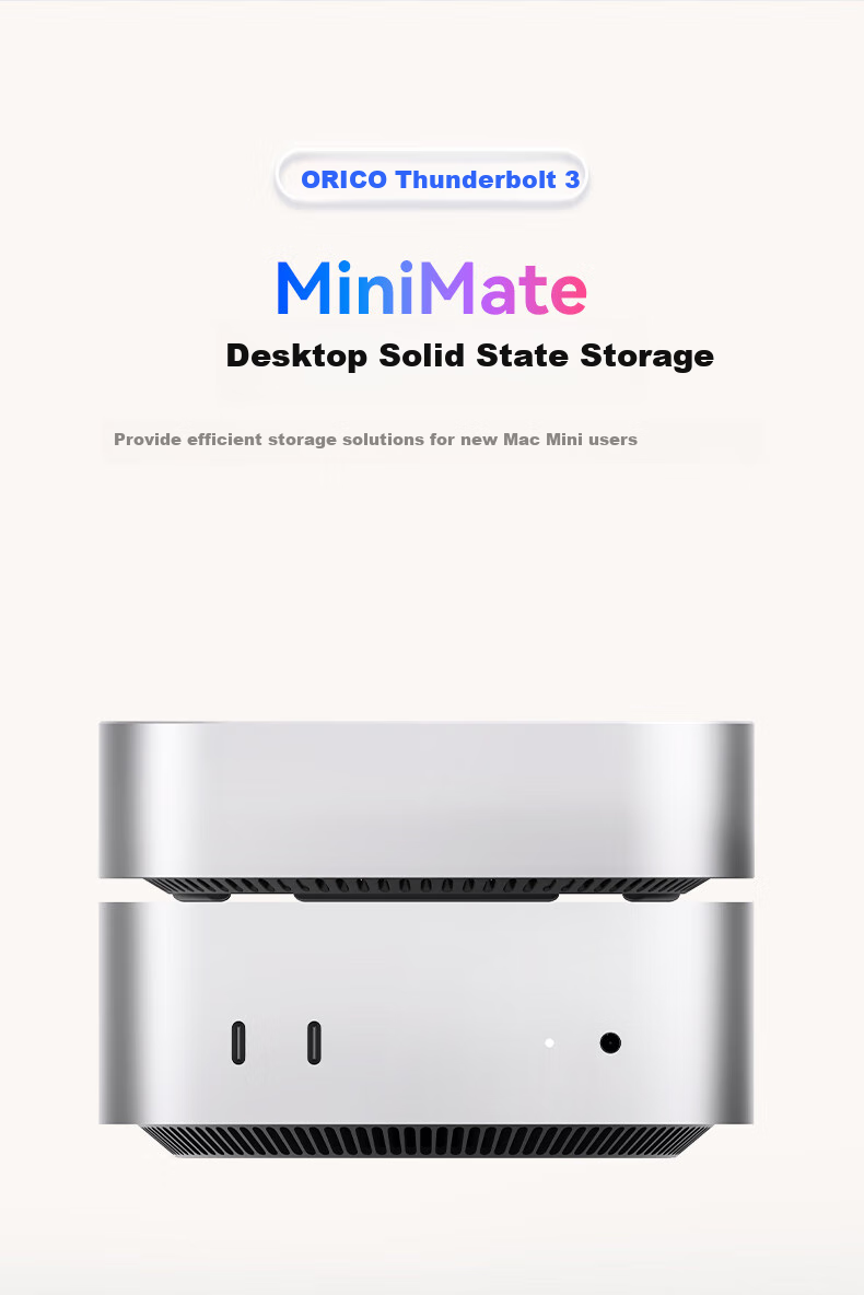 ORICO Mac Mini Thunderbolt 3 Desktop Portable SSD, 40Gbps High-Speed Storage Expansion, 4TB High-Speed Transfer, MiniMate Cooling Base M4T3-512G 1