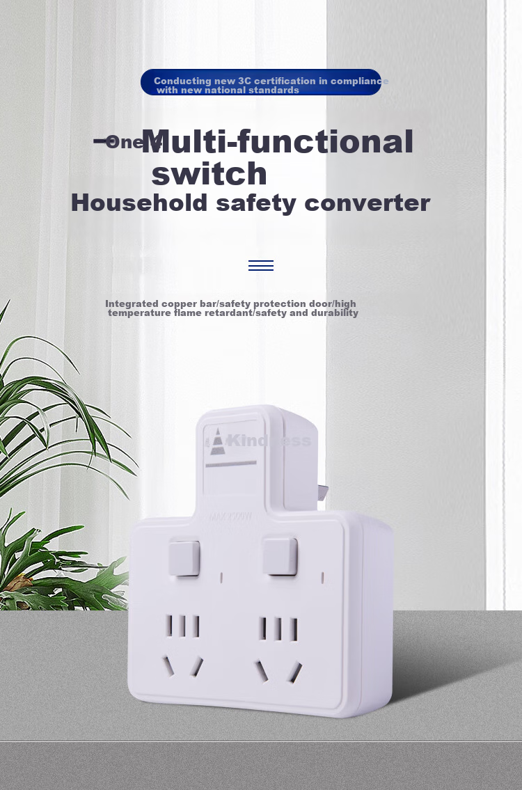 Cici New National Standard Safe Socket Converter/multi-Outlet Adapter/extension Socket/one-To Outlet Split Control H21 1