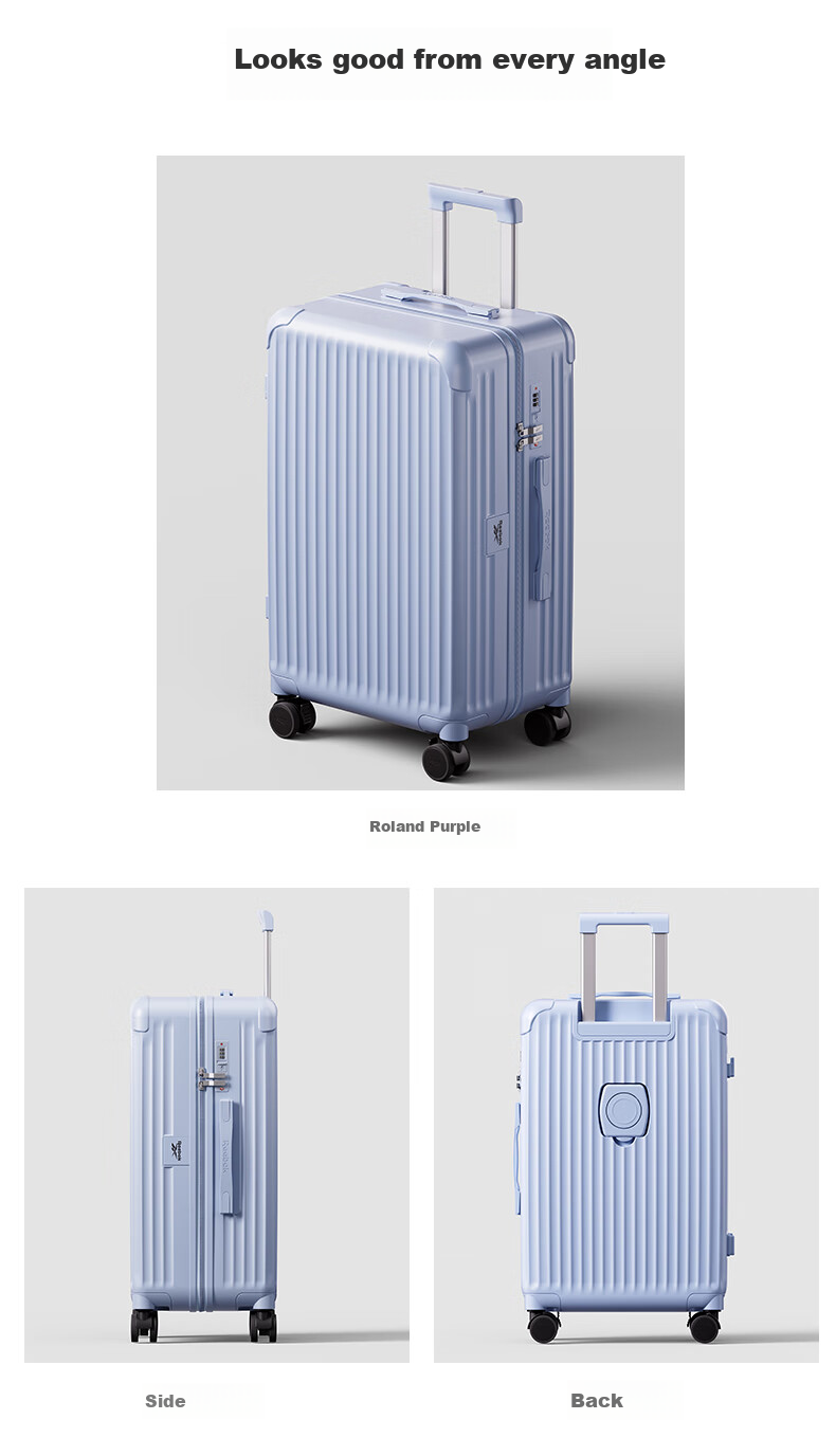Reebok PC Multifunctional Carry-on Luggage Trolley Case Travel Suitcase with Password Lock 20-inch 12