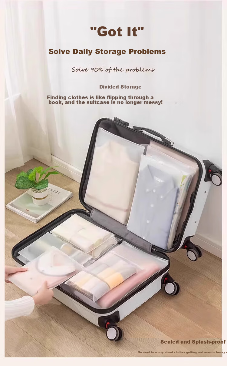 Banzheni Travel Storage Bag, Sealed Bag, Luggage Organizer Bag, Waterproof Clothes Sorting Bag, Toiletry Bag, Semi-Transparent Frosted Bag 5