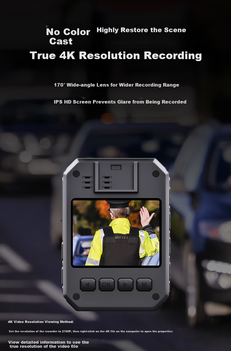 Falu Law Enforcement Body Camera, 4K High-Definition Night Vision, Chest-Mounted Work Recorder, Portable Recording Device DSJ-F6 7