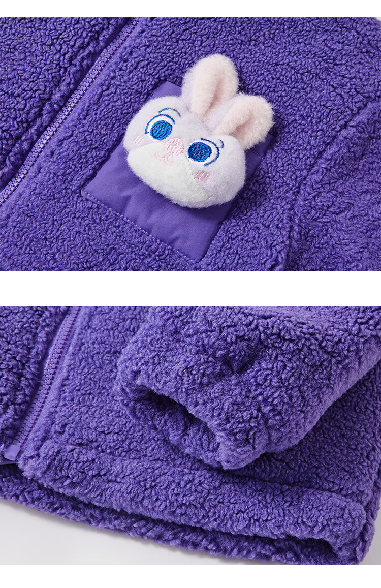 Disney Girls' Lamb Wool Plush Jacket Spring 2026 New Children's Zootopia Winter Baby Kids' Top 5